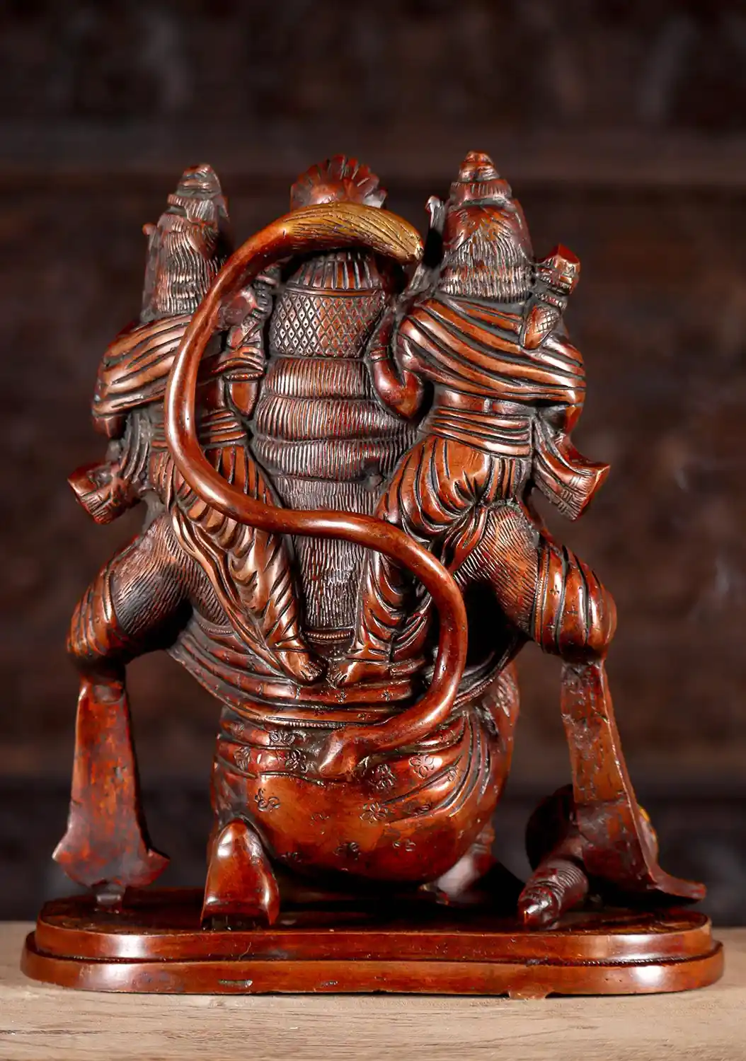 Hanuman Kneeling with Rama & Lakshmana on His Shoulders, The Hereos of the Ramayana 12"
