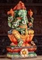 Ganesha Wood Sculpture in Lalitasana on Lotus Base with Goad, Noose, Tusk, and Sweets 24"