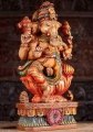 Ganesha Wood Sculpture in Lalitasana on Lotus Base with Goad, Noose, Tusk, and Mango 24"