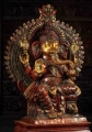 Ganesha Large Brass Statue with Mooshika and Arch in Abhaya Mudra Crafted in India 50.5"