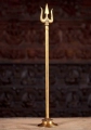 Shiva's Trident or Trishul Brass Weapon with Lotus Base Stand 20"