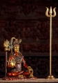 Shiva's Trident or Trishul Tall Brass Weapon with Lotus Base Stand 26"