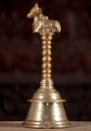 Medium Bell Shiva's Bull Nandi Polished Golden Bronze Handheld Hindu Instrument 12"