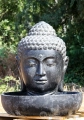 Buddha Head Fountain with 3rd Eye Perfect Water Feature for Garden 38", Optional Basin 48"
