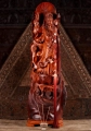 Kwan Yin Bodhisattva Wooden Sculpture on Lotus Flower Base with Vase of Nectar 40"