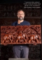Majestic Herd of Elephants in The Jungle Hand-Carved Wooden Panel 39"