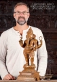 Ganesha Bronze Statue Standing in Wood Finish Holding Ankusa, Pasha, and Modak 23"