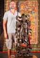 Guan Yu Statue Chinese Warrior of Loyalty & Valor Hand Carved in Ebony Wood in Vietnam 61"