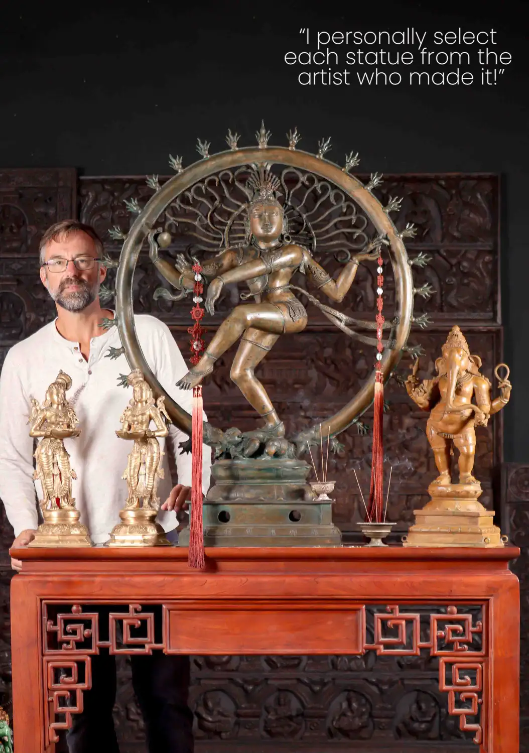 Large Nataraja Bronze Statue, Shiva as the Cosmic Dancer Cast in Bronze in South India 45"