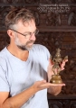 Tandava Shiva Statue Dancing the Tandava Dance in Competion Against Kali South Indian Bronze 9"