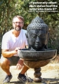 Buddha Head Fountain Statue Perfect for Indoors or Outside in a Garden with Basin Included 28"