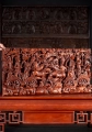 Mahabharata Epic Wooden Panel of Krishna & Arjuna Riding into Battle on Horse-Drawn Chariot 39"