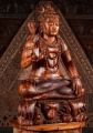 Shiva Wood Sculpture in Abhaya Mudra, Seated on Tiger Skin, Carved in Bali 39"
