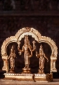 Vishnu with Bhudevi and Shreedevi Bronze Statue Set with Mahakala Arch 13"