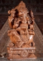 Ganesha Light Wood Sculpture Seated in Lalitasana on Lotus Base with Modak and Laddu 24"
