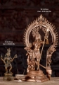 Murugan Polished Bronze Statue Standing with Peacock and Spear in Abhaya Mudra 18"