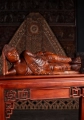 Reclining Buddha Wood Sculpture Depicting the Buddha's Entry into Nirvana 40.5"