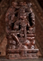 Shiva Hand-Carved Wooden Statue Seated on Mount Kailash with Mahakala Arch 18"