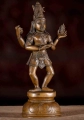 Tandava Shiva Statue Dancing the Tandava Dance in Competion Against Kali South Indian Bronze 9"