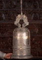 Large Buddhist Temple Bell with Dragon Motif & Wooden Striker Large Vietnamese Brass 27"