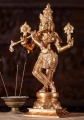 Venugopal Statue the Synthesis of Krishna & Vishnu in 1 Form Polished Golden Bronze 17"