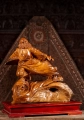 Bodhidharma Wooden Statue Buddhist Master Riding Ocean Waves on Modern Base 25"
