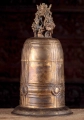 Brass Temple Bell Large with Ornate Dragon Handle Vietnamese Instrument 19"