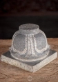 Bali Pitha (Peetam) Black Granite Altar Lotus Design for Hindu Offerings 5.5"