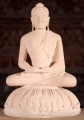 Buddha Sunar Stone Statue in Dhyana Mudra, Seated on Full Lotus Base 18"