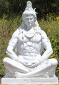 Huge Hand Carved Marble Shiva Statue in Silent Meditation on the Shores of the Ganges River 80"