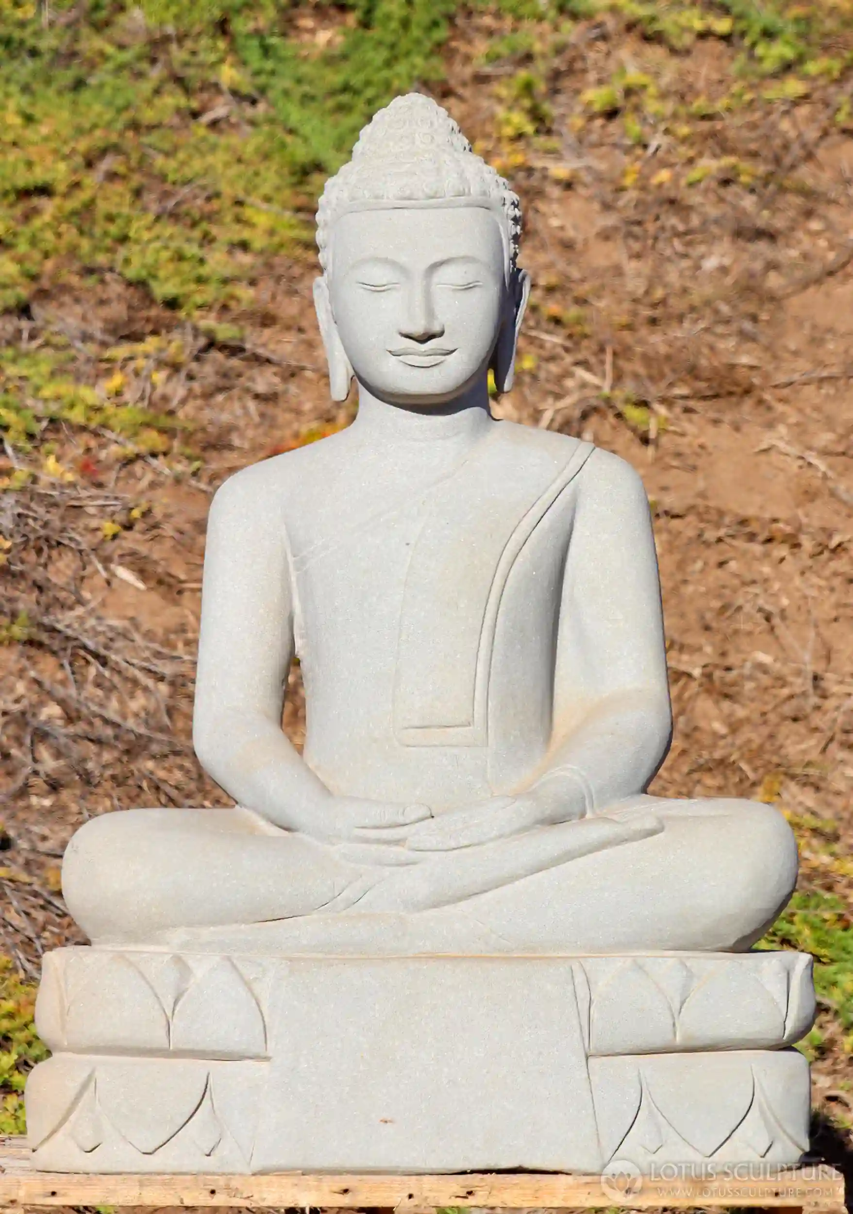 Buddha Sandstone Sculpture in Half Lotus & Dhyana Mudra of Meditation 41"