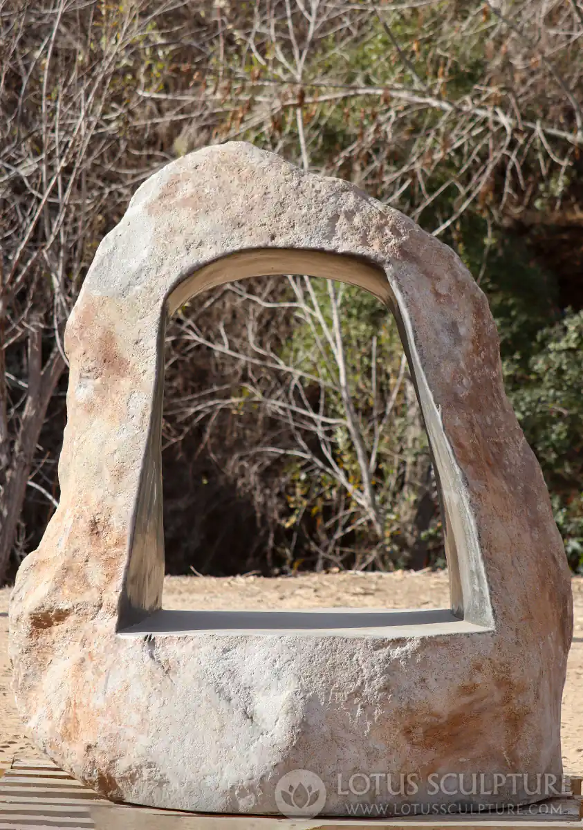 "The Portal to Infinity" Large River Stone Sculpture for Meditation & Inspired Thought 63"