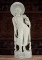 Teaching Buddha Standing Green Granite Vitarka Mudra & Halo on Round Base 29"