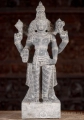 Vishnu Black Granite Sculpture Hindu God Standing with Conch & Discus 18.5"