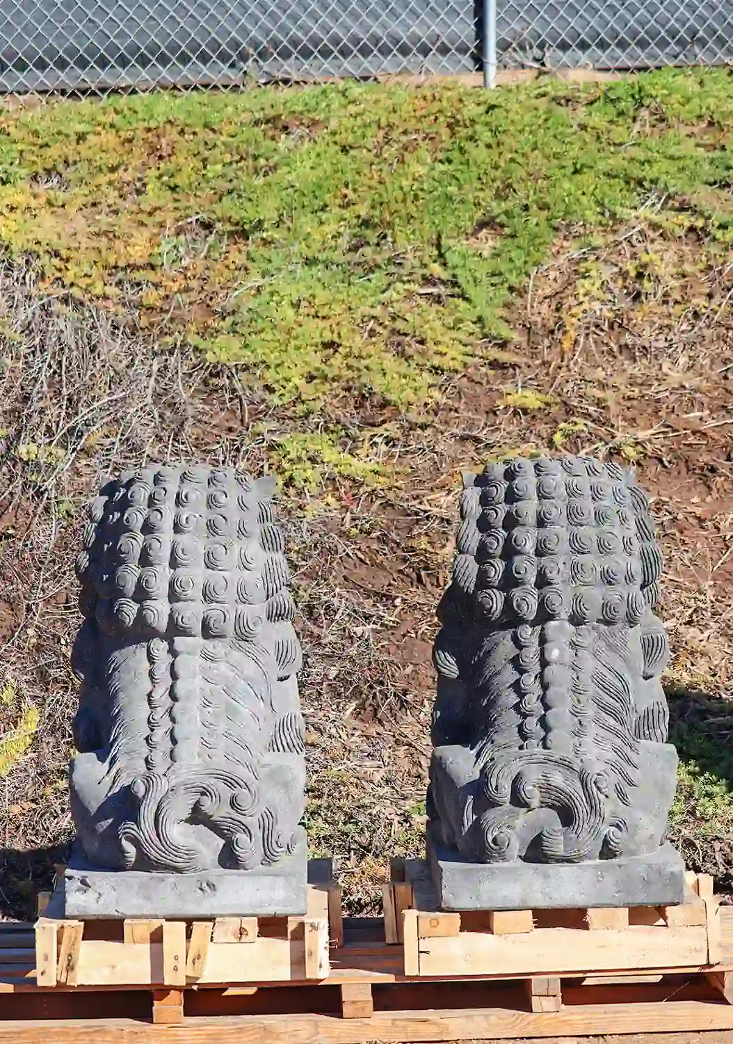 Foo Dog Guardian Lions Shishi Lion Stone Feng Shui Protectors Perfect For Home Entrance 32"