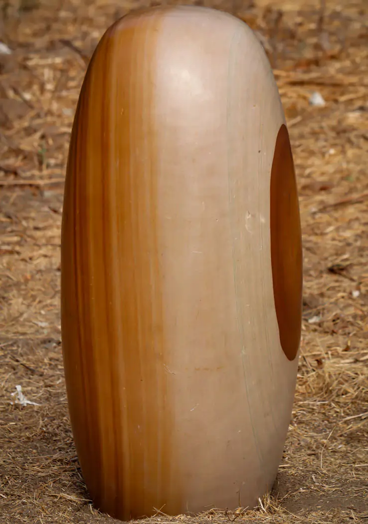 Shiva Lingam Narmada River Natural Sacred Stone with Deep Red Eye of Shiva Marking 37"