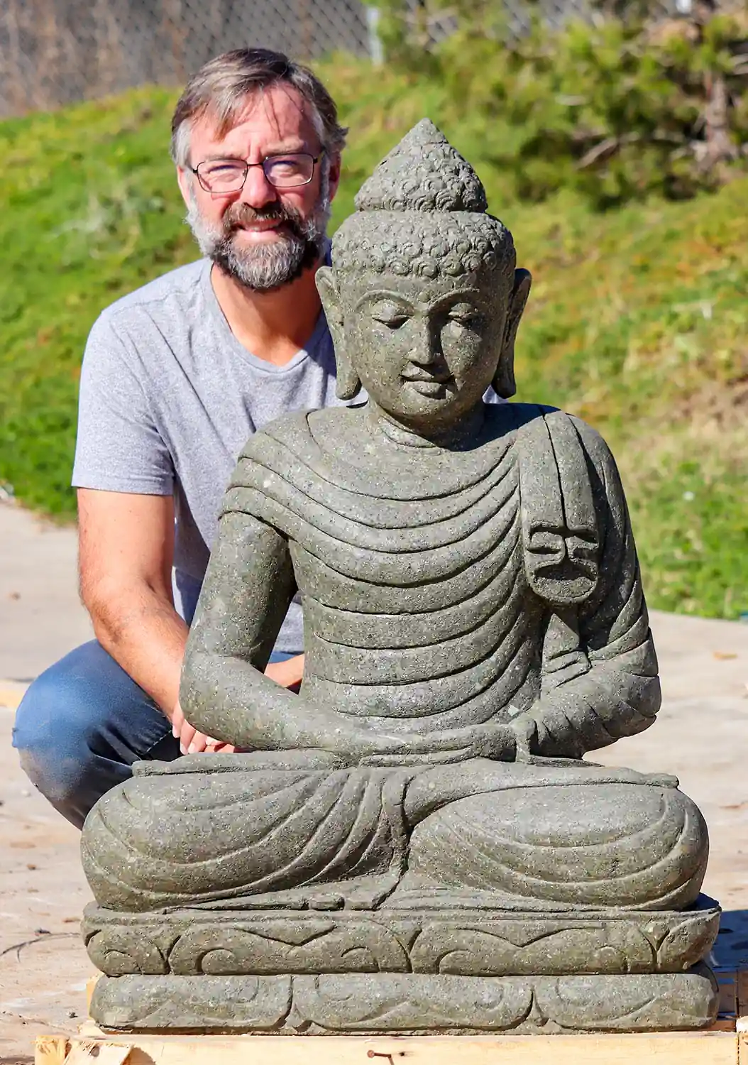 Buddha Garden Statue in Full Lotus Position and Dhyana Meditation Mudra 39"