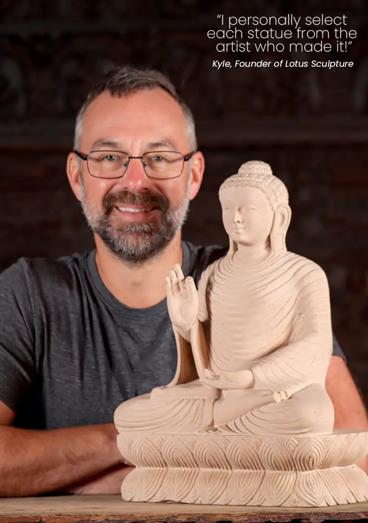 Buddha Sunar Stone Teaching Sulpture in Vitarka & Dhyana Mudras, Full Lotus 17.5"