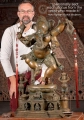 Dancing Ganesha Statue with 2 Gana, Mooshika, Nandi, & Five Musical Ganapathi Statues 42"