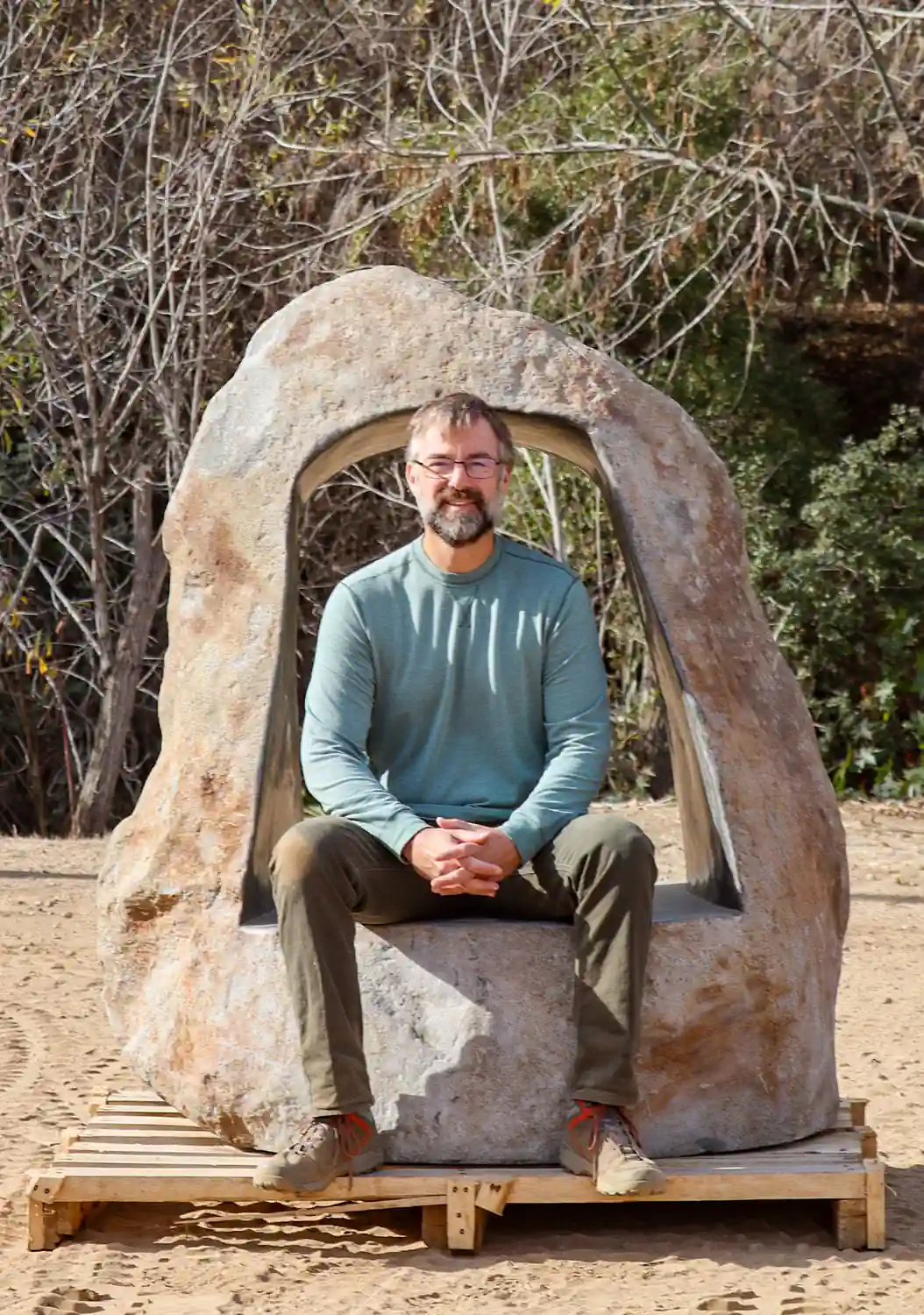 "The Portal to Infinity" Large River Stone Sculpture for Meditation & Inspired Thought 63"