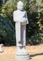 Buddha Sandstone Garden Sculpture with Alms Bowl Dana on Lotus Base 49"