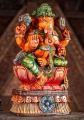 Ganesha Wooden Sculpture in Abhaya Mudra with Goad, Noose, and Mango Slice 18"