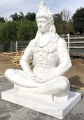 Custom Huge 9 Foot Tall Hand Carved Marble Shiva Meditating in Quiet Contemplation 108"