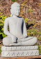 Buddha Sandstone Statue Seated in Earth-Touching Mudra Carved in Cambodia 33"
