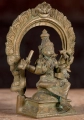 Varahi StatueSouth Indian Panchaloha Bronze Seated with 4 Arms & Arch 7"