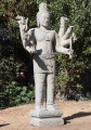 Vishnu Sandstone Sculpture with Buddhas, Eight-Arms in Standing Pose 92"