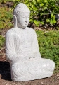 Buddha Garden Statue in Meditating or Dhyana Mudra Unique White Terrazzo 32"