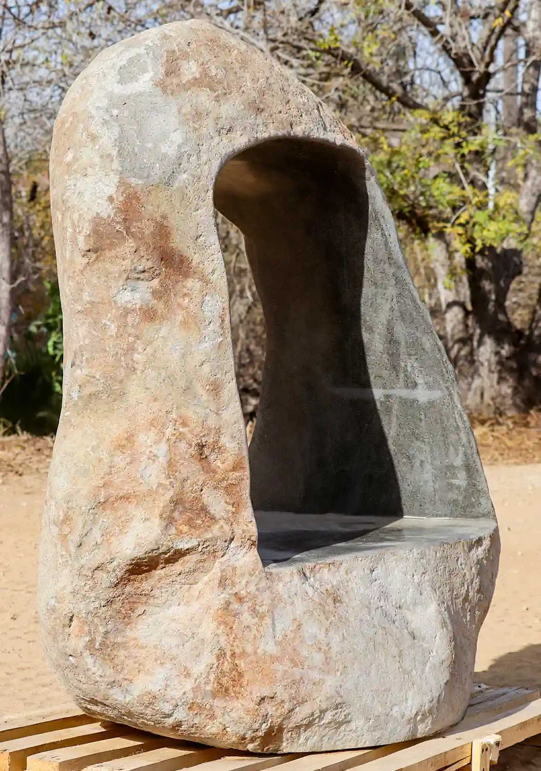 "The Portal to Infinity" Large River Stone Sculpture for Meditation & Inspired Thought 63"