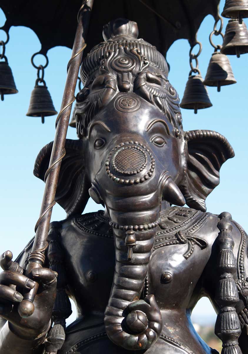 Brass Ganesh Umbrella Statue 90"