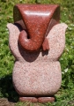 Ganesh Red Granite Abstract Garden Sculpture with Corkscrew Trunk South India 24"